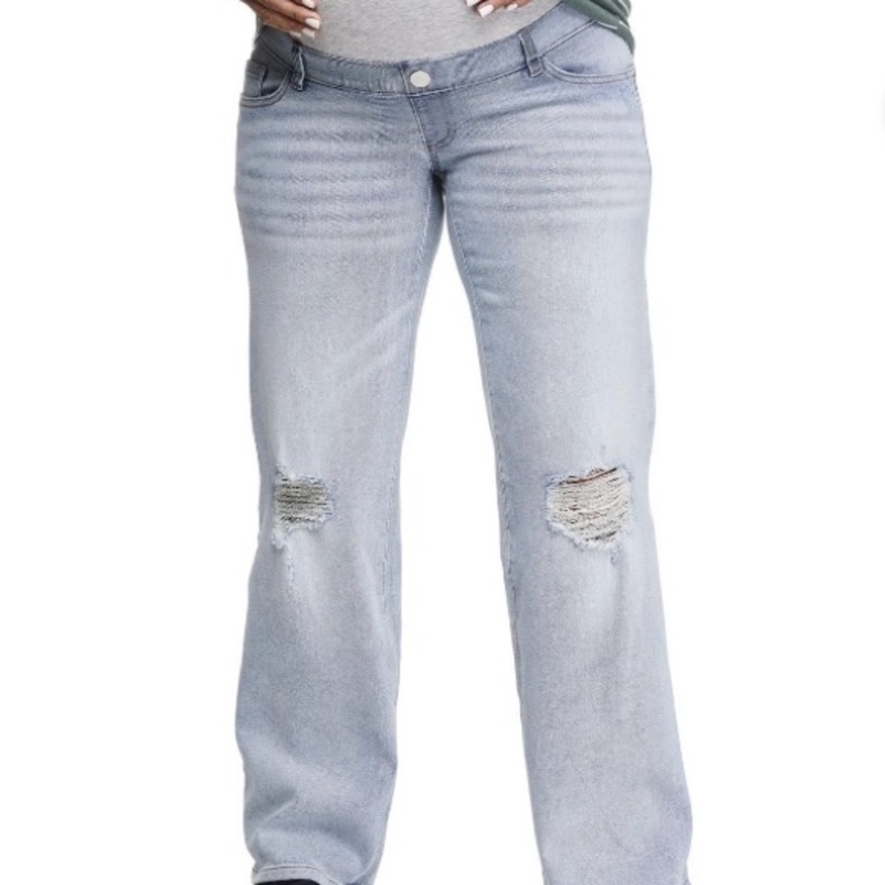 Paisley Sky Maternity Over The Belly Wide
Leg Jean